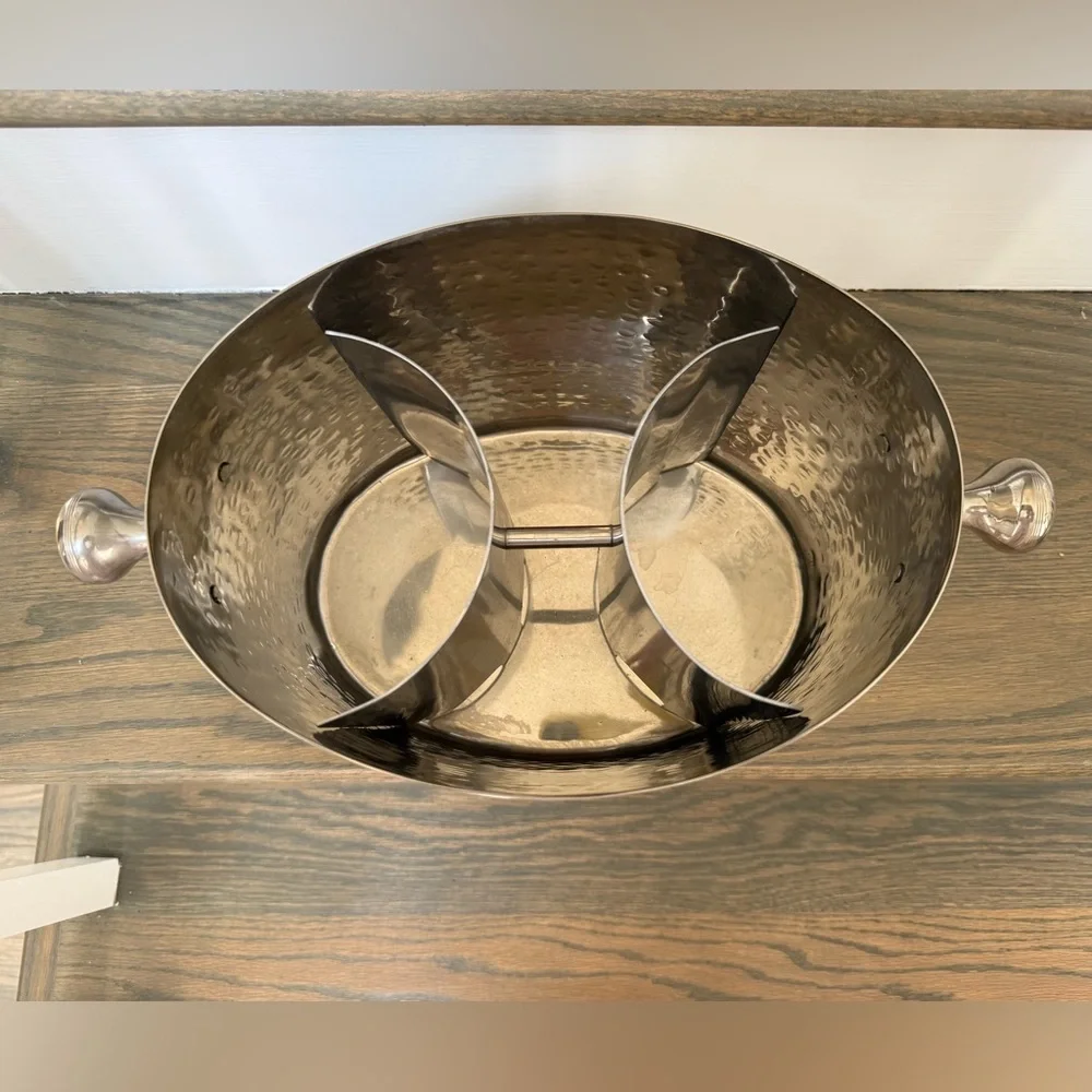 Hammered silver/stainless wine bucket
